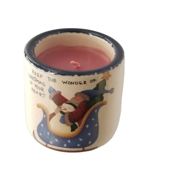 Votives Snowman Family Friends Candle Crocks AND Candles Merry Christmas Set - Picture 11 of 11